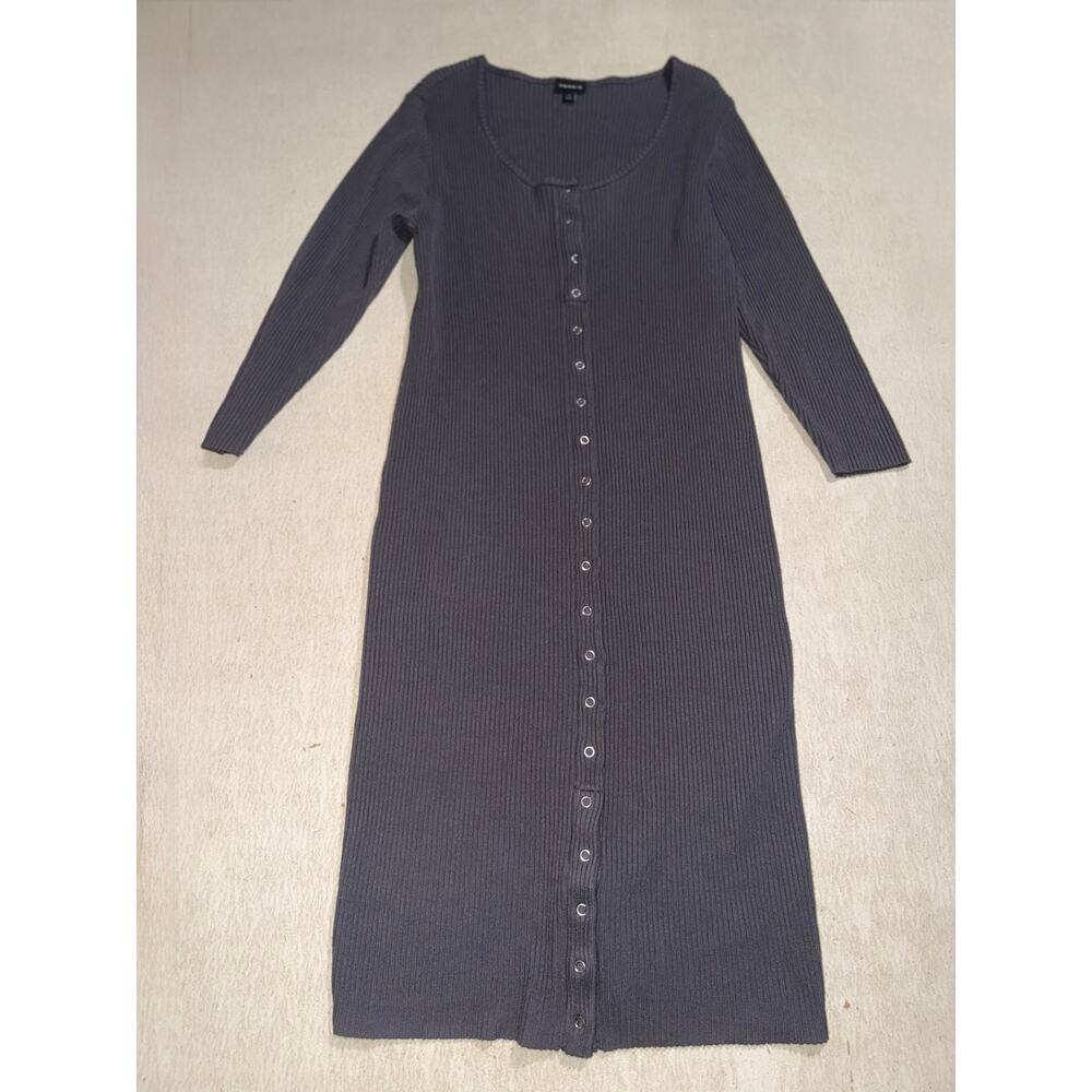Torrid women’s grey ribbed front button midi dress - Picture 11 of 14